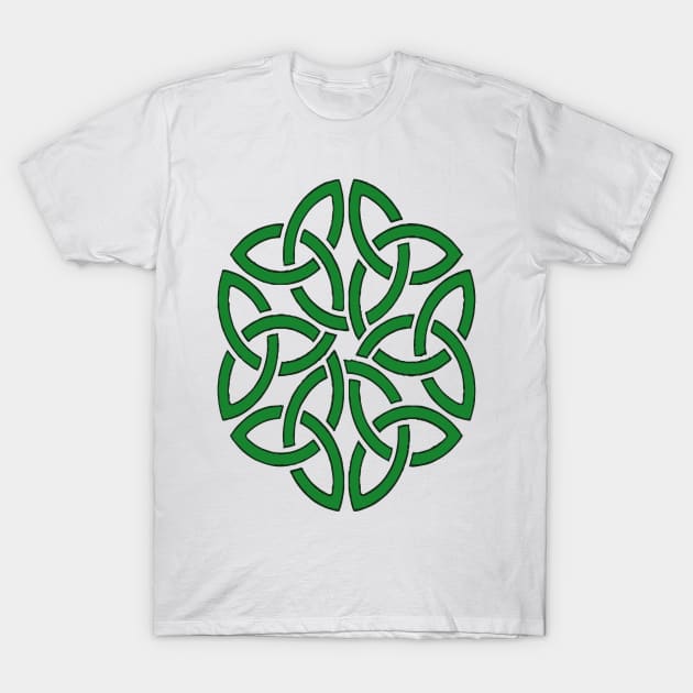 Shamrock Celtic Art Knotwork Design T-Shirt by taiche